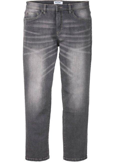 Regular Fit Stretch-Jeans, Straight in grau von vorne - John Baner JEANSWEAR