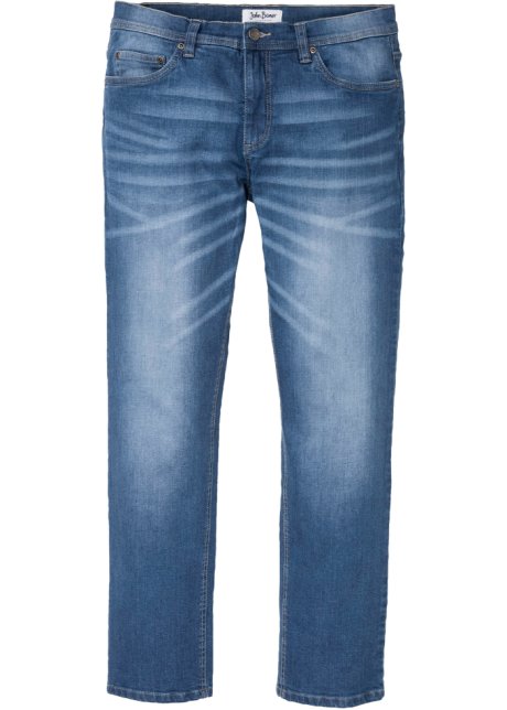 Regular Fit Stretch-Jeans, Straight in blau von vorne - John Baner JEANSWEAR