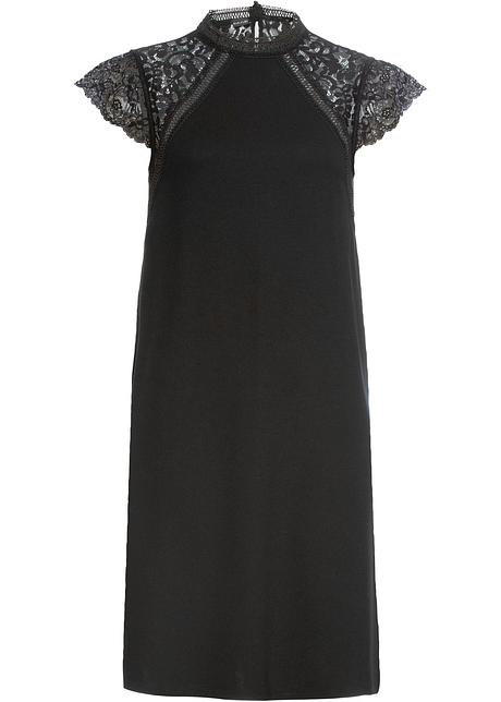 Kleid Mit Spitze Schwarz Damen Bonprix De