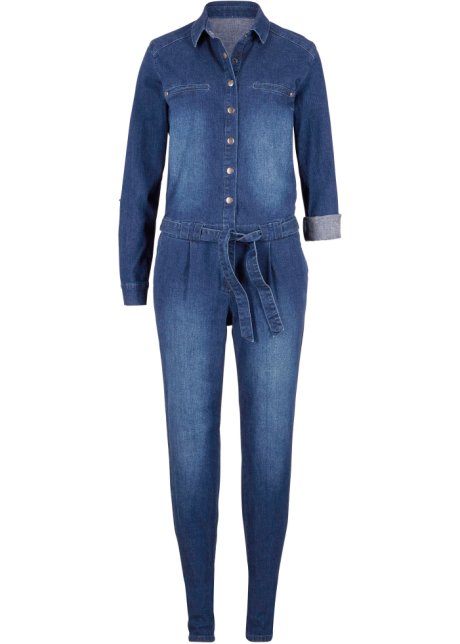 Stilvolle Stretch Jeans Overall Blau