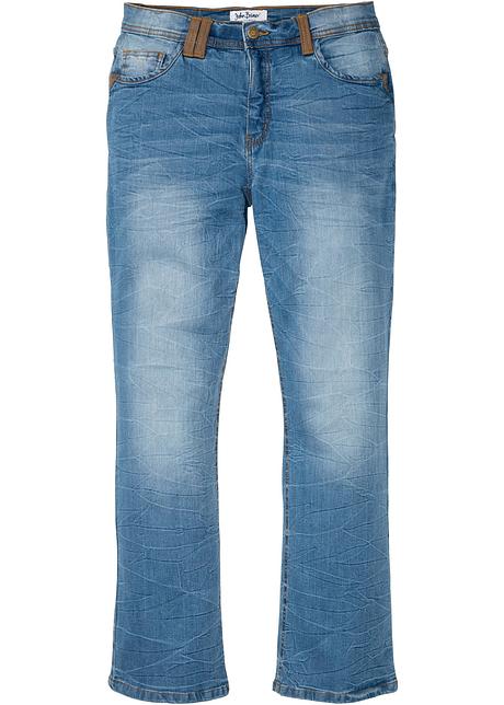 Stylische Jeans Mit Lederimitat Applikationen Blue Stone N Grosse