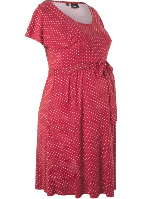 Shirt-Umstandskleid, Kurzarm in rot von vorne - bpc bonprix collection
