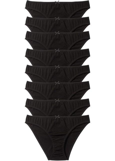 Slip (8er Pack) in schwarz von vorne - bpc bonprix collection