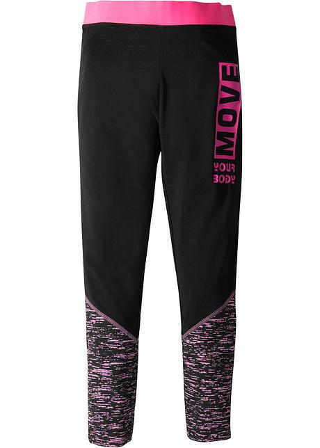 Bequeme Leggings Mit Print Schwarz Pink