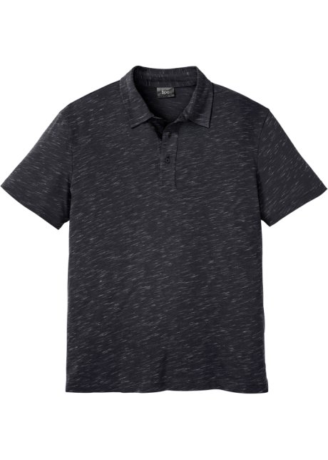 Poloshirt, Kurzarm in schwarz von vorne - bpc bonprix collection