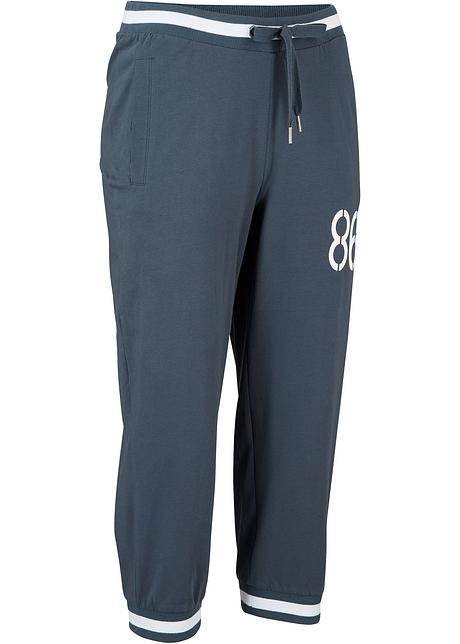 Lassige Jogginghose 3 4 Lange Level 1 Nachtblau Bedruckt Damen Bpc Bonprix Collection Bonprix De