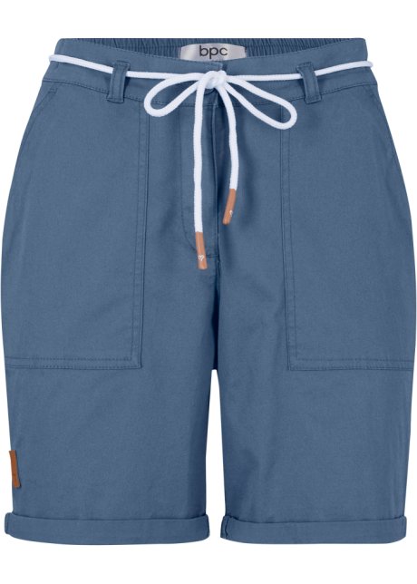 Shorts mit Bindeband in blau von vorne - bpc bonprix collection