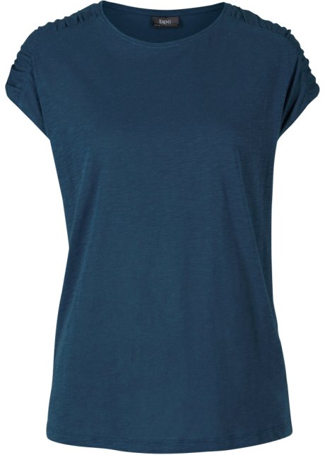 Boxy-Shirt, kurzarm in blau von vorne - bpc bonprix collection