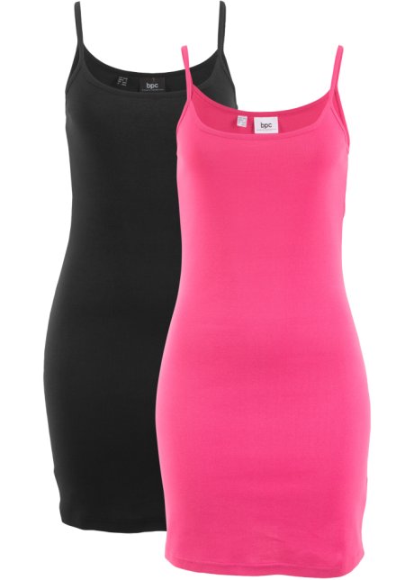 Kleid (2er Pack) in pink von vorne - bpc bonprix collection