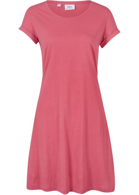 Shirtkleid, Kurzarm in pink von vorne - bpc bonprix collection
