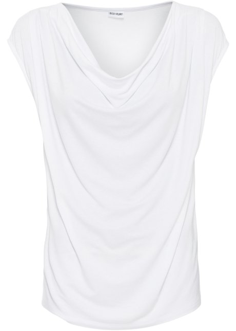 Wasserfall-Shirt in weiß von vorne - BODYFLIRT