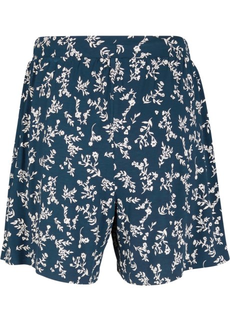 Jersey-Shorts mit Bindeband in blau von hinten - bpc bonprix collection