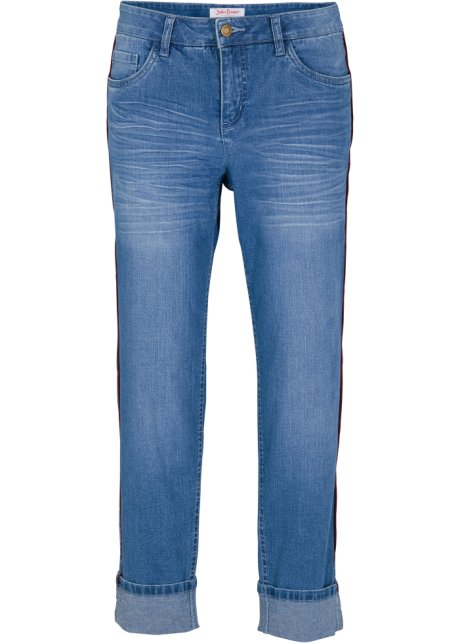 Coole Boyfriend Jeans Mit Seitlicher Biese Gut Geeignet Als Home Office Jeans Hellblau Normal
