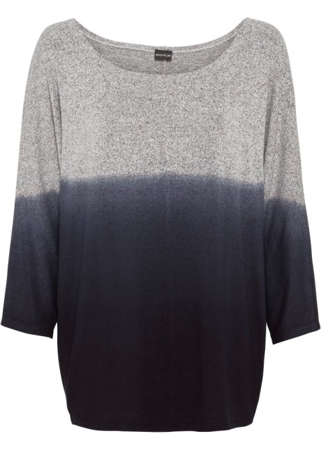 Oversize-Shirt mit Farbverlauf in grau von vorne - BODYFLIRT