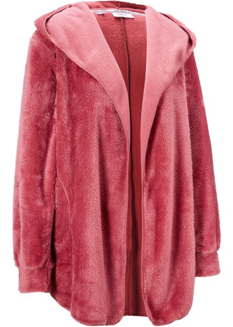 Kuschel-Fleece Jacke in pink von vorne - bpc bonprix collection