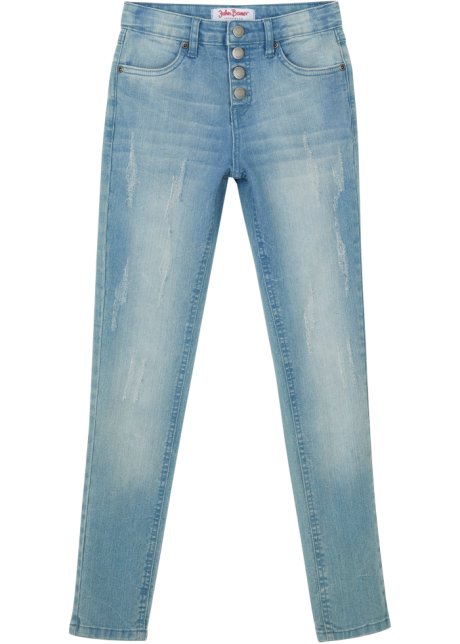 Mädchen Stretch-Jeans in blau von vorne - John Baner JEANSWEAR
