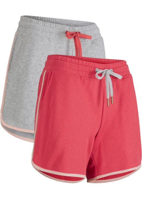 Sport-Shorts (2er Pack) in grau von vorne - bpc bonprix collection