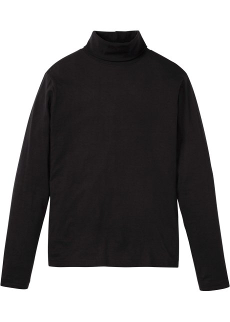 Langarmshirt mit Rollkragen in schwarz von vorne - bpc bonprix collection