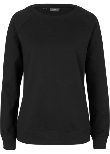 Basic Sweatshirt in schwarz von vorne - bpc bonprix collection