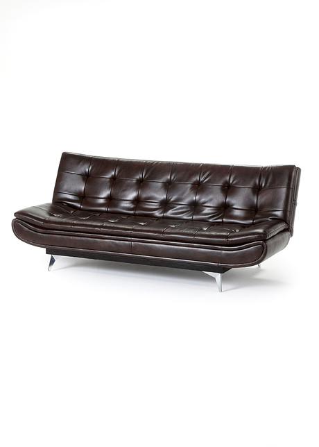 Kunstleder Sofa Mit Chromfussen Braun 2 Sitzer