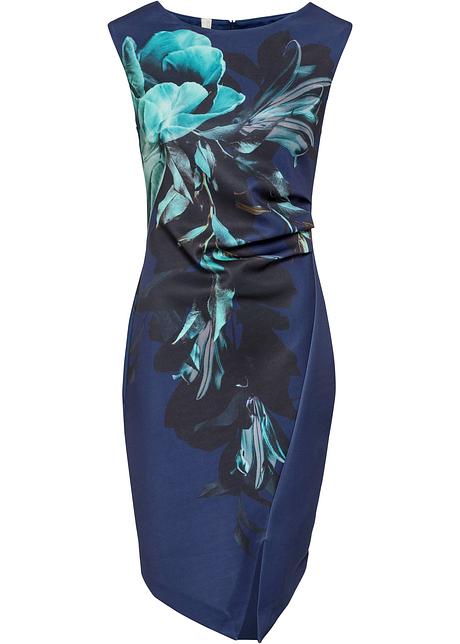 Etuikleid Mit Print Dunkelblau Damen Bodyflirt Boutique Bonprix De