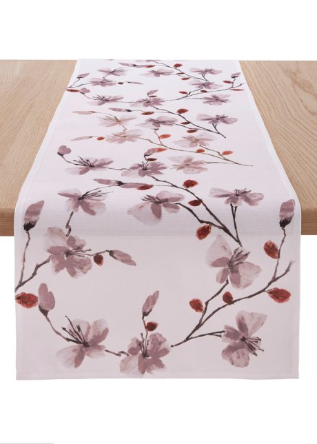 Tischläufer mit Blumenmuster in weiß - bpc living bonprix collection