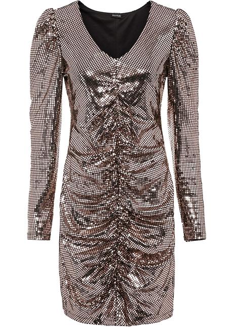 Auffallendes Kleid Mit Pailletten Kupfer Metallic