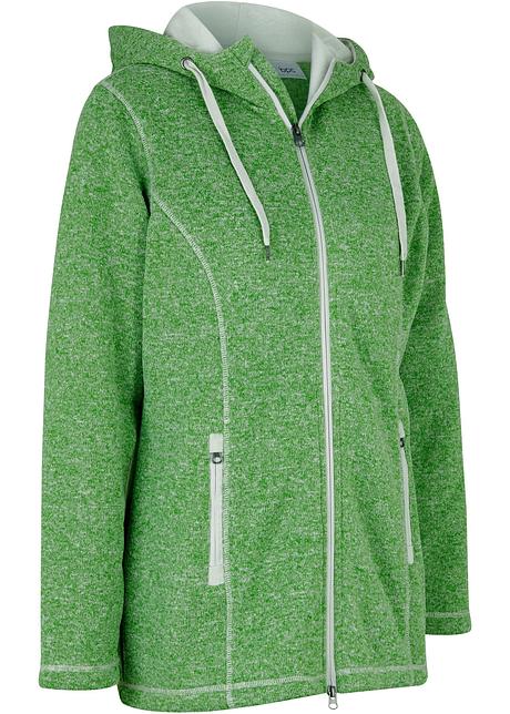 Komfortable Jacke mit Aufnäher mattmoos meliert Komfortable Jacke mit Aufnäher dunkeltürkis meliert