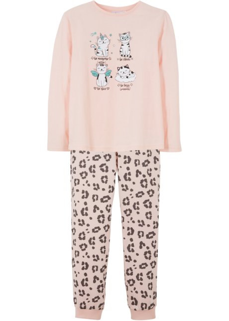 Mädchen Pyjama (2-tlg. Set) in rosa von vorne - bpc bonprix collection