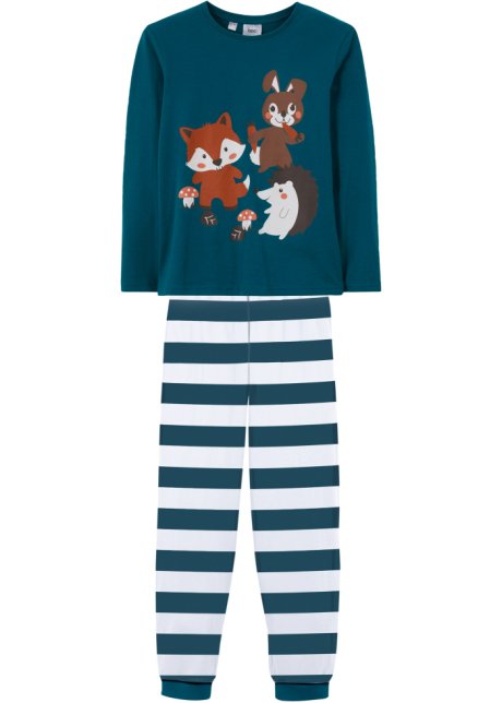 Kinder Pyjama (2-tlg. Set) in weiß von vorne - bpc bonprix collection