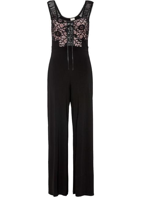 Jumpsuit Mit Spitze Schwarz Bodyflirt Boutique Bonprix De