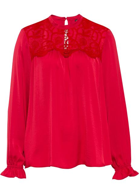 Bluse Mit Spitze Rot Bodyflirt Online Bestellen Bonprix De