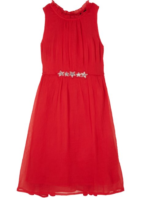 Festliches Mädchen Kleid mit Pailletten in rot von vorne - bpc bonprix collection