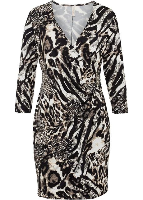 Kleid Animal Print Schwarz Schlangen Leo Bedruckt Bodyflirt Boutique Bonprix De