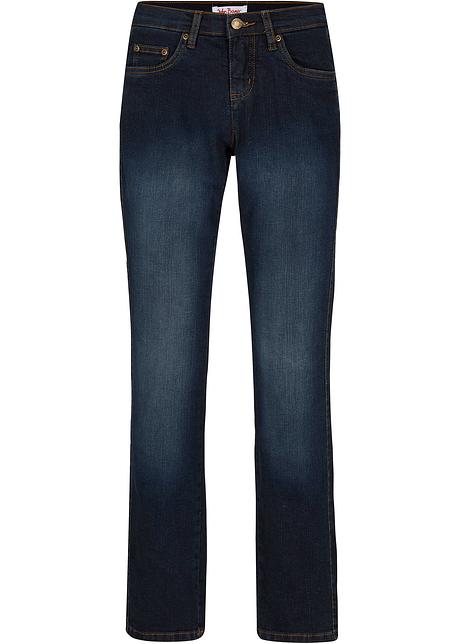 Straight Jeans High Waist, Shaping  in blau von vorne - John Baner JEANSWEAR