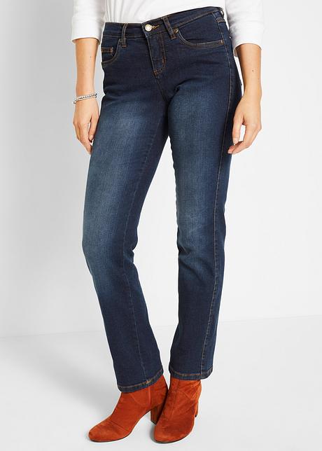 Figurbetonte Basic Schlankmacher Jeans Dunkelblau Normal