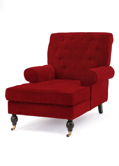 Sessel mit Fußteil in rot von vorne - bpc living bonprix collection