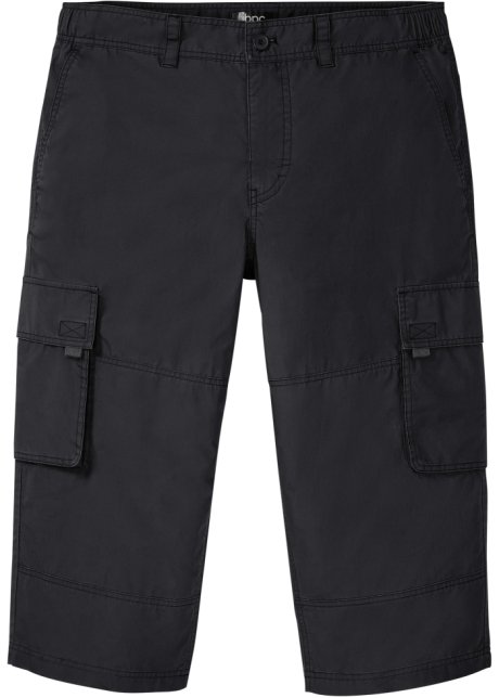 3/4 Cargo-Hose mit Komfortschnitt, Regular Fit in schwarz von vorne - bpc bonprix collection