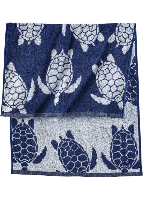 Handtuch mit Schildkrötenmuster in blau - bpc living bonprix collection