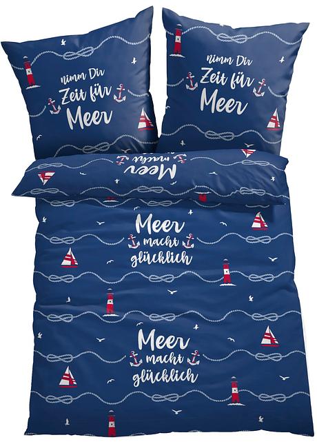 Maritimes Design trifft ins Schlafzimmer - blau, Linon