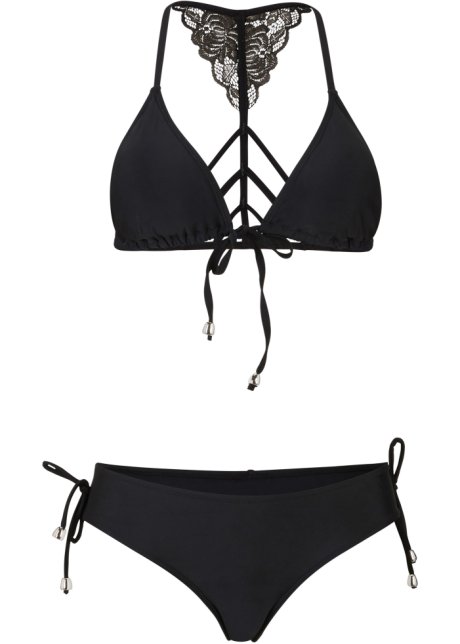 Triangel Bikini (2-tlg.Set) in schwarz von vorne - BODYFLIRT
