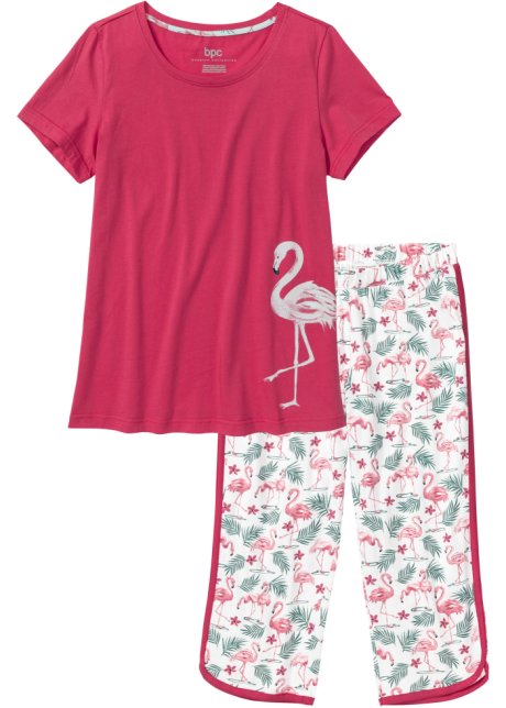 Capri Pyjama in rot von vorne - bpc bonprix collection