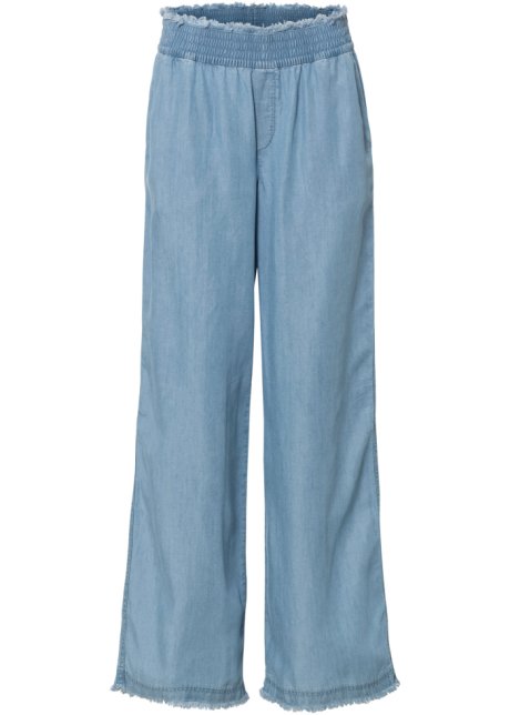 Ausgestellte Jeans aus TENCEL™ Lyocell in blau von vorne - RAINBOW