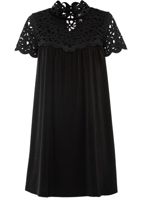 Kleid mit Cut-Outs in schwarz von vorne - BODYFLIRT boutique