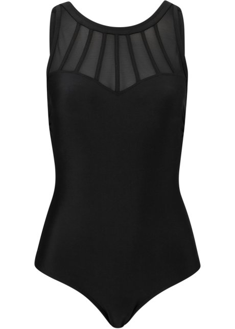 Shape Badeanzug aus recyceltem Polyamid mittlere Formkraft in schwarz von vorne - bpc selection