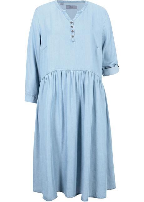 Figurumspielendes Blusenkleid Aus Fliessender Und Nachhaltiger Tencel Lyocell Faser Fur Einen Trendigen Vielseitig Kombinierbaren Look Der Aktuellen Maite Kelly Kollektion Blue Bleached Used 