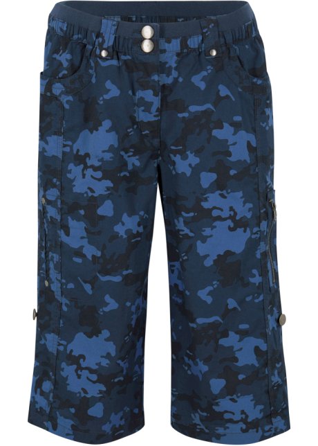 Camouflage Cargo- Shorts in blau von vorne - bpc bonprix collection