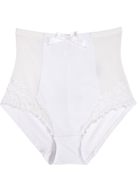 Geschmückte Shape Panty mit mittlerer Formkraft in weiß von vorne - bpc bonprix collection - Nice Size
