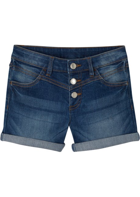 Mädchen Stretch-Jeans-Shorts in blau von vorne - John Baner JEANSWEAR