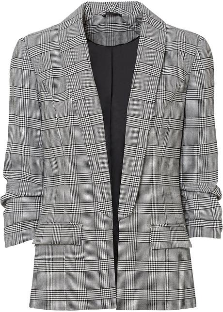 damen blazer kariert schwarz weiß